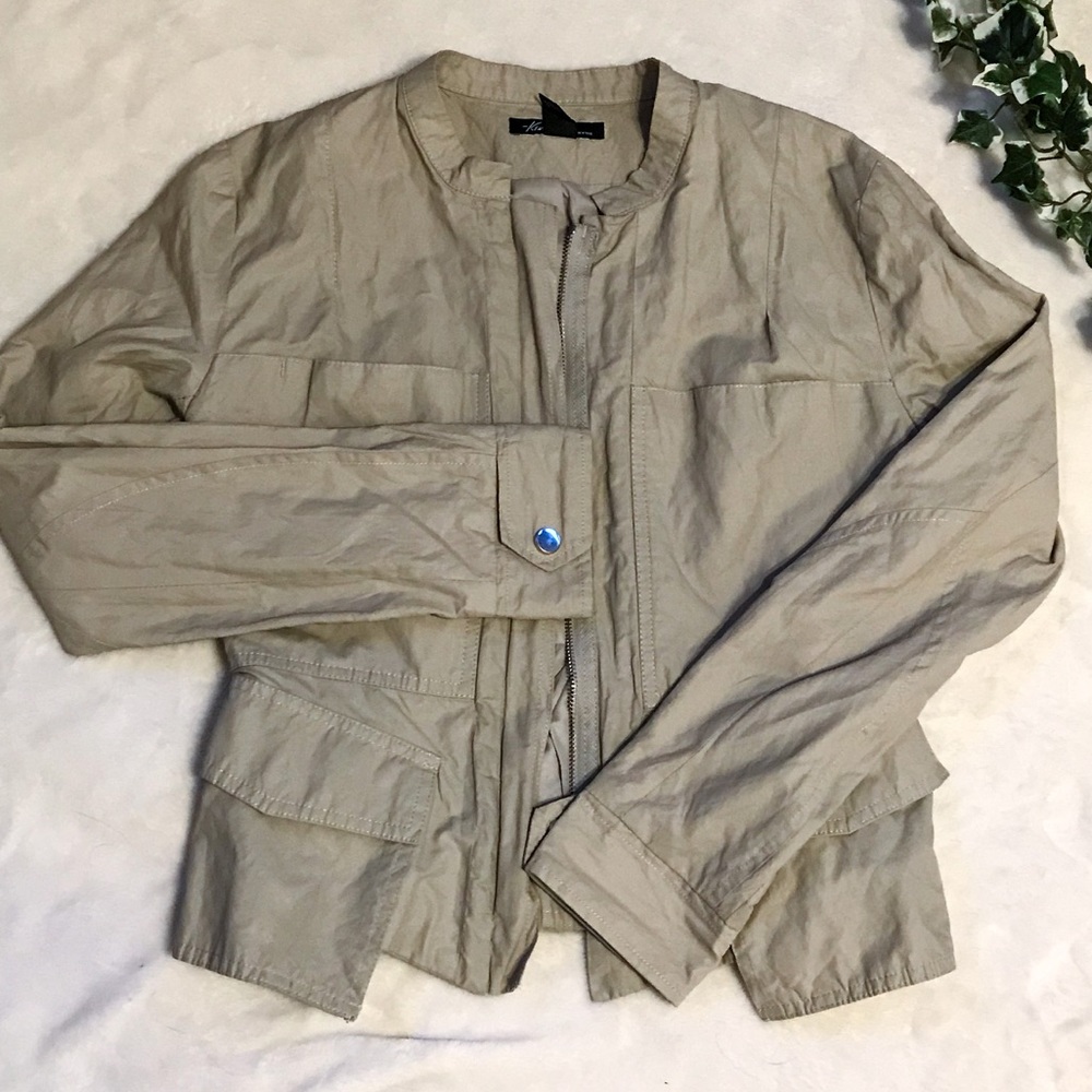 🦋 Like New Kenneth Cole Crinkled Beige Tan Jacket